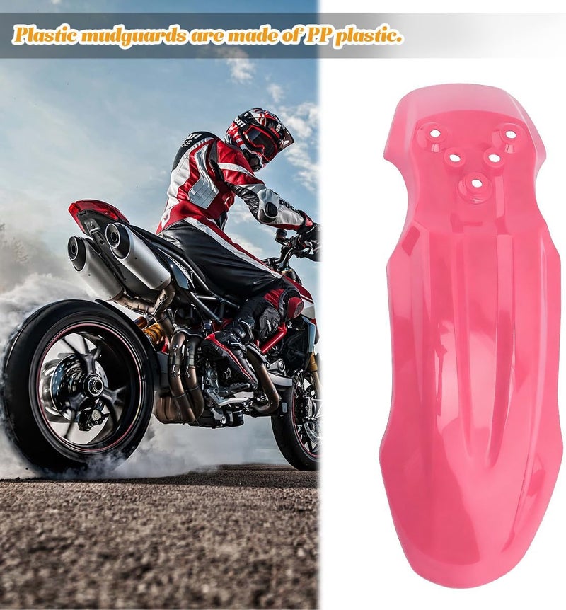 SWPHRT Motorcycle Front Wheel Mudguard, Motorbike Front Fender Protector Parts, Bicycle Number Plate Wheel Mud Guard Accessories, Universal for 125CC Pit PRO Trail Dirt Bike (Pink) - Image 4